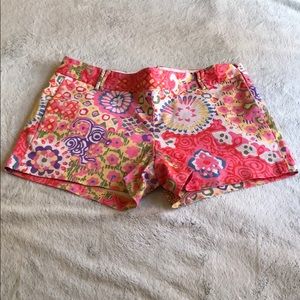 J. Crew Pink Pattern Shorts with Side Zipper